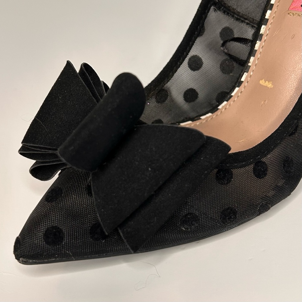 Betsey Johnson Black Polka Dot Heels